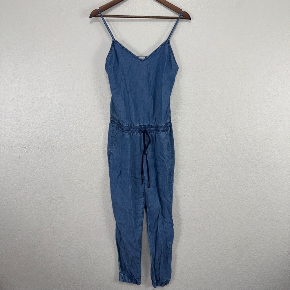 Splendid Light Blue Jumpsuit Jogger Denim Casual Elastic‎ Waist Lightweight #cc